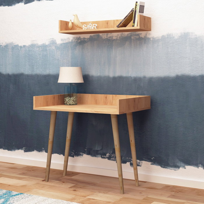 Hanah Home Harmony Mesa de Estudio Roble con Estante